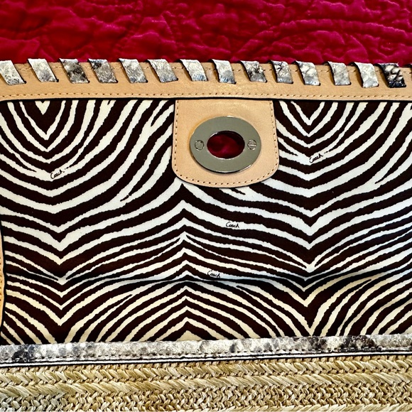 Coach Hamptons Python Straw Wristlet - Picture 12 of 12
